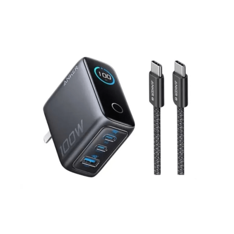 Anker B121B GaN 3-Port Fast Charger With Cable - 100W
