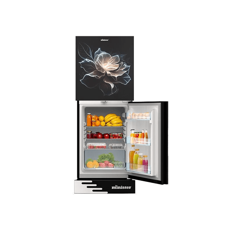 Minister M-266 Blue Marble Lotus Black Full Match Refrigerator - 266L