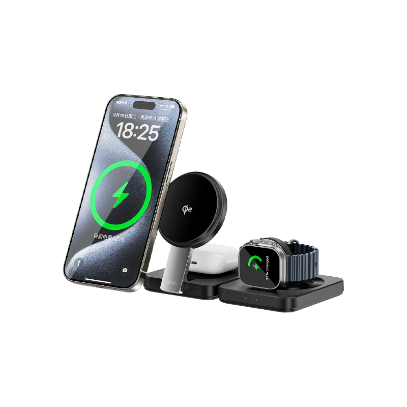 WiWU Qi2 3 in 1 Folding Wireless Charger 15W